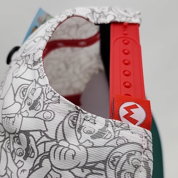 Nintendo Super Mario Snapback Adjustable Hat Cap Red White OS Fits Most - Picture 11 of 15